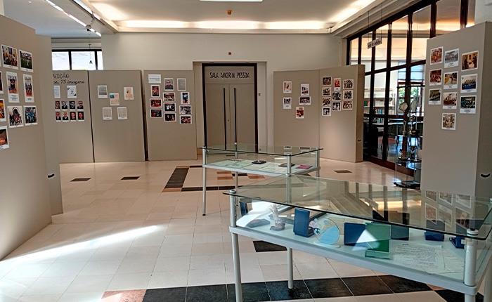 Exposição sobre os 75 anos da Sociedade Columbófila de Cantanhede patente na Biblioteca Municipal